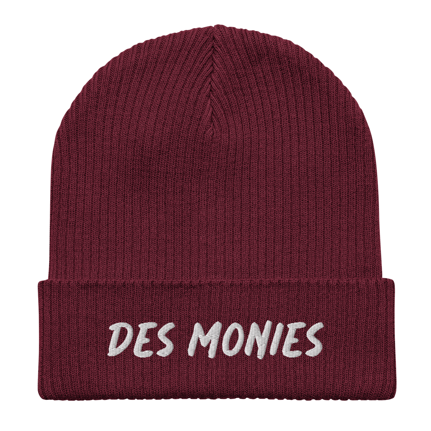 Des Monies ribbed beanie